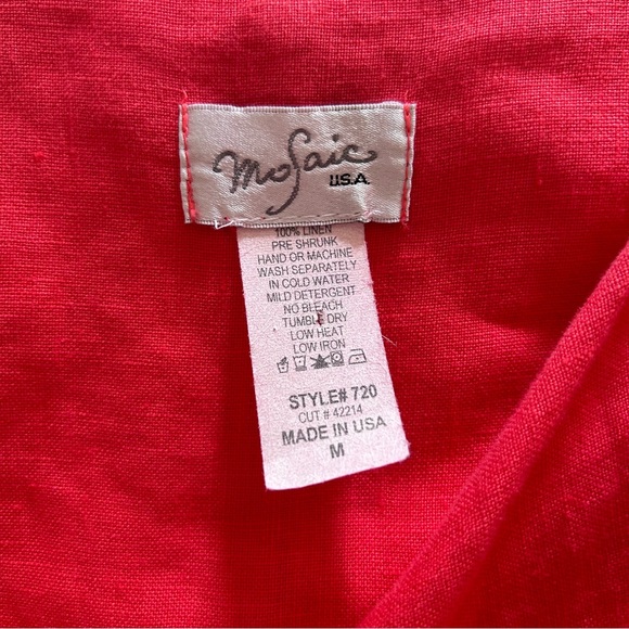 MOSAIC USA | Linen COWL NECK POCKET Shift Dress | Size Medium - Picture 7 of 13